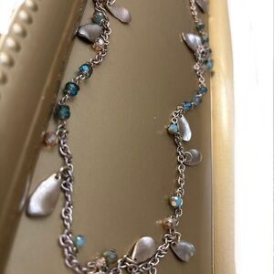 LOFT LONG NECKLACE | GOLD /Teal/ Matte Gold | OSFM